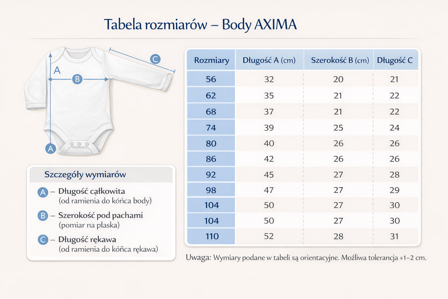 Tabla de Tallas