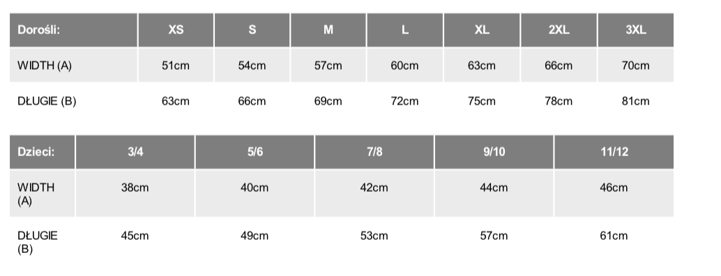 Size chart