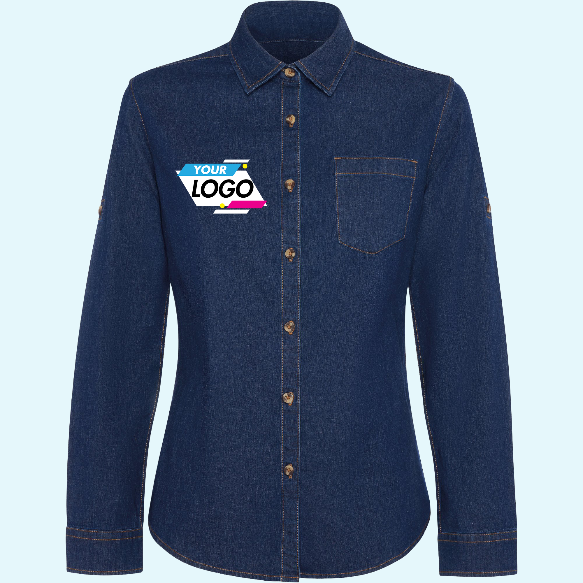 Women’s long-sleeved denim shirt